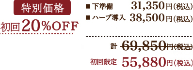 初回限定選べるオプションプレゼント グリーンピールの下準備 通常価格［90分］31,350円（税込）グリーンピールスペシャル1デイ 通常価格［90分］38,500円（税込）